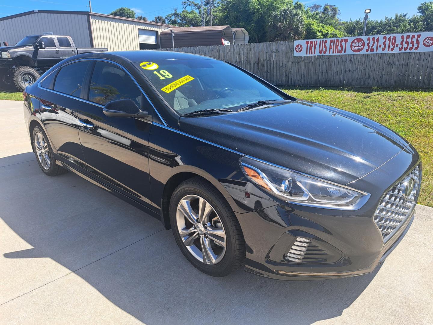 2019 Black Hyundai Sonata SEL (5NPE34AF6KH) , AUTOMATIC transmission, located at 1181 Aurora Rd, Melbourne, FL, 32935, (321) 241-1100, 28.132914, -80.639175 - Photo#1